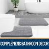 imageOLANLY Bathroom Rugs 30x20 Extra Soft Absorbent Chenille Bath Rugs Rubber Backing Quick Dry Machine Washable Bath Mats for Bathroom Floor Tub and Shower Home Decor Accessories Grey
