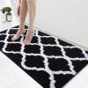 imageOLANLY Bathroom Rugs 47x24 Soft and Absorbent Microfiber Bath Rugs NonSlip Shaggy Shower Carpet Machine Wash Dry Bath Mats for Bathroom Floor Tub and Shower GreyBlack