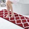imageOLANLY Bathroom Rugs 47x24 Soft and Absorbent Microfiber Bath Rugs NonSlip Shaggy Shower Carpet Machine Wash Dry Bath Mats for Bathroom Floor Tub and Shower GreyBurgundy