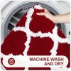imageOLANLY Bathroom Rugs 47x24 Soft and Absorbent Microfiber Bath Rugs NonSlip Shaggy Shower Carpet Machine Wash Dry Bath Mats for Bathroom Floor Tub and Shower GreyBurgundy