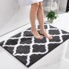 imageOLANLY Bathroom Rugs 47x24 Soft and Absorbent Microfiber Bath Rugs NonSlip Shaggy Shower Carpet Machine Wash Dry Bath Mats for Bathroom Floor Tub and Shower GreyDark Grey