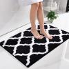 imageOLANLY Bathroom Rugs 47x24 Soft and Absorbent Microfiber Bath Rugs NonSlip Shaggy Shower Carpet Machine Wash Dry Bath Mats for Bathroom Floor Tub and Shower GreyBlack