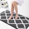 imageOLANLY Bathroom Rugs 47x24 Soft and Absorbent Microfiber Bath Rugs NonSlip Shaggy Shower Carpet Machine Wash Dry Bath Mats for Bathroom Floor Tub and Shower GreyDark Grey