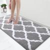 imageOLANLY Bathroom Rugs 47x24 Soft and Absorbent Microfiber Bath Rugs NonSlip Shaggy Shower Carpet Machine Wash Dry Bath Mats for Bathroom Floor Tub and Shower GreyGrey