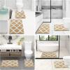 imageOLANLY Bathroom Rugs 47x24 Soft and Absorbent Microfiber Bath Rugs NonSlip Shaggy Shower Carpet Machine Wash Dry Bath Mats for Bathroom Floor Tub and Shower GreyBeige
