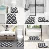 imageOLANLY Bathroom Rugs 47x24 Soft and Absorbent Microfiber Bath Rugs NonSlip Shaggy Shower Carpet Machine Wash Dry Bath Mats for Bathroom Floor Tub and Shower GreyDark Grey