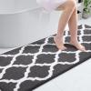 imageOLANLY Bathroom Rugs 47x24 Soft and Absorbent Microfiber Bath Rugs NonSlip Shaggy Shower Carpet Machine Wash Dry Bath Mats for Bathroom Floor Tub and Shower GreyDark Grey