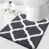 imageOLANLY Bathroom Rugs 47x24 Soft and Absorbent Microfiber Bath Rugs NonSlip Shaggy Shower Carpet Machine Wash Dry Bath Mats for Bathroom Floor Tub and Shower GreyDark Grey