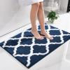 imageOLANLY Bathroom Rugs 47x24 Soft and Absorbent Microfiber Bath Rugs NonSlip Shaggy Shower Carpet Machine Wash Dry Bath Mats for Bathroom Floor Tub and Shower GreyNavy