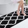 imageOLANLY Bathroom Rugs 47x24 Soft and Absorbent Microfiber Bath Rugs NonSlip Shaggy Shower Carpet Machine Wash Dry Bath Mats for Bathroom Floor Tub and Shower GreyBlack