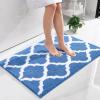 imageOLANLY Bathroom Rugs 47x24 Soft and Absorbent Microfiber Bath Rugs NonSlip Shaggy Shower Carpet Machine Wash Dry Bath Mats for Bathroom Floor Tub and Shower GreyBlue