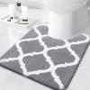 imageOLANLY Bathroom Rugs 47x24 Soft and Absorbent Microfiber Bath Rugs NonSlip Shaggy Shower Carpet Machine Wash Dry Bath Mats for Bathroom Floor Tub and Shower GreyGrey