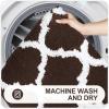 imageOLANLY Bathroom Rugs Set 2 Piece Microfiber Bath Shower Mat and UShaped Toilet Rug Machine Wash Dry Non Slip Absorbent Shaggy Bath Rug for Tub Shower and Bath Room 20quot x 32quot20quot x 24quot Brown