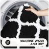 imageOLANLY Bathroom Rugs Set 2 Piece Microfiber Bath Shower Mat and UShaped Toilet Rug Machine Wash Dry NonSlip Absorbent Shaggy Bath Mats for Tub Shower and Bathroom 30quotx20quot24quotx20quot GreyBlack
