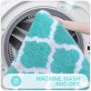 imageOLANLY Bathroom Rugs Set 2 Piece Microfiber Bath Shower Mat and UShaped Toilet Rug Machine Wash Dry NonSlip Absorbent Shaggy Bath Mats for Tub Shower and Bathroom 30quotx20quot24quotx20quot GreyTurquoise