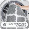 imageOLANLY Bathroom Rugs Set 2 Piece Microfiber Bath Shower Mat and UShaped Toilet Rug Machine Wash Dry NonSlip Absorbent Shaggy Bath Mats for Tub Shower and Bathroom 30quotx20quot24quotx20quot GreyGrey