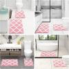 imageOLANLY Bathroom Rugs Set 2 Piece Microfiber Bath Shower Mat and UShaped Toilet Rug Machine Wash Dry NonSlip Absorbent Shaggy Bath Mats for Tub Shower and Bathroom 30quotx20quot24quotx20quot GreyPink