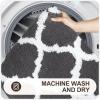 imageOLANLY Bathroom Rugs Set 2 Piece Microfiber Bath Shower Mat and UShaped Toilet Rug Machine Wash Dry NonSlip Absorbent Shaggy Bath Mats for Tub Shower and Bathroom 30quotx20quot24quotx20quot GreyDark Grey