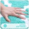 imageOLANLY Bathroom Rugs Set 2 Piece Microfiber Bath Shower Mat and UShaped Toilet Rug Machine Wash Dry NonSlip Absorbent Shaggy Bath Mats for Tub Shower and Bathroom 30quotx20quot24quotx20quot GreyTurquoise