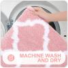 imageOLANLY Bathroom Rugs Set 2 Piece Microfiber Bath Shower Mat and UShaped Toilet Rug Machine Wash Dry NonSlip Absorbent Shaggy Bath Mats for Tub Shower and Bathroom 30quotx20quot24quotx20quot GreyPink
