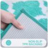 imageOLANLY Bathroom Rugs Set 2 Piece Microfiber Bath Shower Mat and UShaped Toilet Rug Machine Wash Dry NonSlip Absorbent Shaggy Bath Mats for Tub Shower and Bathroom 30quotx20quot24quotx20quot GreyTurquoise