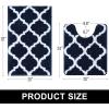 imageOLANLY Bathroom Rugs Set 2 Piece Microfiber Bath Shower Mat and UShaped Toilet Rug Machine Wash Dry NonSlip Absorbent Shaggy Bath Mats for Tub Shower and Bathroom 30quotx20quot24quotx20quot GreyNavy