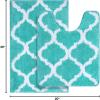 imageOLANLY Bathroom Rugs Set 2 Piece Microfiber Bath Shower Mat and UShaped Toilet Rug Machine Wash Dry NonSlip Absorbent Shaggy Bath Mats for Tub Shower and Bathroom 30quotx20quot24quotx20quot GreyTurquoise