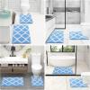 imageOLANLY Bathroom Rugs Set 2 Piece Microfiber Bath Shower Mat and UShaped Toilet Rug Machine Wash Dry NonSlip Absorbent Shaggy Bath Rug for Tub Shower and Bath Room 30quotx20quot24quotx20quot Light Blue
