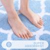 imageOLANLY Bathroom Rugs Set 2 Piece Microfiber Bath Shower Mat and UShaped Toilet Rug Machine Wash Dry NonSlip Absorbent Shaggy Bath Rug for Tub Shower and Bath Room 30quotx20quot24quotx20quot Light Blue
