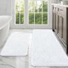 imageOLANLY Bathroom Rugs Sets 2 Piece Soft Absorbent Chenille Bath Mats Area Rug Set NonSlip Quick Dry Machine Washable Bath Mats for Bathroom Home Decor Accessories 30quotx20quot24quotx16quot GreyWhite