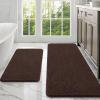imageOLANLY Bathroom Rugs Sets 2 Piece Soft Absorbent Chenille Bath Mats Area Rug Set NonSlip Quick Dry Machine Washable Bath Mats for Bathroom Home Decor Accessories 30quotx20quot24quotx16quot GreyBrown