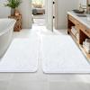 imageOLANLY Bathroom Rugs Sets 2 Piece Soft Absorbent Chenille Bath Mats Area Rug Set NonSlip Quick Dry Machine Washable Bath Mats for Bathroom Home Decor Accessories 30quotx20quot24quotx16quot GreyWhite
