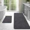 imageOLANLY Bathroom Rugs Sets 2 Piece Soft Absorbent Chenille Bath Mats Area Rug Set NonSlip Quick Dry Machine Washable Bath Mats for Bathroom Home Decor Accessories 30quotx20quot24quotx16quot GreyDark Grey