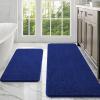 imageOLANLY Bathroom Rugs Sets 2 Piece Soft Absorbent Chenille Bath Mats Area Rug Set NonSlip Quick Dry Machine Washable Bath Mats for Bathroom Home Decor Accessories 30quotx20quot24quotx16quot GreyNavy