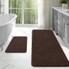 imageOLANLY Bathroom Rugs Sets 2 Piece Soft Absorbent Chenille Bath Mats Area Rug Set NonSlip Quick Dry Machine Washable Bath Mats for Bathroom Home Decor Accessories 30quotx20quot24quotx16quot GreyBrown