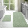 imageOLANLY Bathroom Rugs Sets 2 Piece Soft Absorbent Chenille Bath Mats Area Rug Set NonSlip Quick Dry Machine Washable Bath Mats for Bathroom Home Decor Accessories 30quotx20quot24quotx16quot GreySage Green