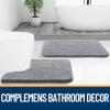 imageOLANLY Bathroom Rugs Sets 2 Piece Soft Absorbent Chenille Bath Mats Area Rug Set NonSlip Quick Dry Machine Washable Bath Mats for Bathroom Home Decor Accessories 30quotx20quot24quotx16quot GreyGrey