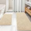 imageOLANLY Bathroom Rugs Sets 2 Piece Soft Absorbent Chenille Bath Mats Area Rug Set NonSlip Quick Dry Machine Washable Bath Mats for Bathroom Home Decor Accessories 30quotx20quot24quotx16quot GreyBeige