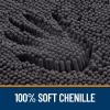 imageOLANLY Bathroom Rugs Sets 2 Piece Soft Absorbent Chenille Bath Mats Area Rug Set NonSlip Quick Dry Machine Washable Bath Mats for Bathroom Home Decor Accessories 30quotx20quot24quotx16quot GreyDark Grey