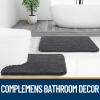 imageOLANLY Bathroom Rugs Sets 2 Piece Soft Absorbent Chenille Bath Mats Area Rug Set NonSlip Quick Dry Machine Washable Bath Mats for Bathroom Home Decor Accessories 30quotx20quot24quotx16quot GreyDark Grey