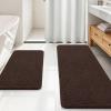 imageOLANLY Bathroom Rugs Sets 2 Piece Soft Absorbent Chenille Bath Mats Area Rug Set NonSlip Quick Dry Machine Washable Bath Mats for Bathroom Home Decor Accessories 30quotx20quot24quotx16quot GreyBrown