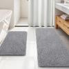 imageOLANLY Bathroom Rugs Sets 2 Piece Soft Absorbent Chenille Bath Mats Area Rug Set NonSlip Quick Dry Machine Washable Bath Mats for Bathroom Home Decor Accessories 30quotx20quot24quotx16quot GreyGrey