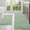 imageOLANLY Bathroom Rugs Sets 2 Piece Soft Absorbent Chenille Bath Mats Area Rug Set NonSlip Quick Dry Machine Washable Bath Mats for Bathroom Home Decor Accessories 30quotx20quot24quotx16quot GreySage Green