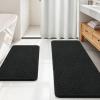 imageOLANLY Bathroom Rugs Sets 2 Piece Soft Absorbent Chenille Bath Mats Area Rug Set NonSlip Quick Dry Machine Washable Bath Mats for Bathroom Home Decor Accessories 30quotx20quot24quotx16quot GreyBlack