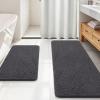 imageOLANLY Bathroom Rugs Sets 2 Piece Soft Absorbent Chenille Bath Mats Area Rug Set NonSlip Quick Dry Machine Washable Bath Mats for Bathroom Home Decor Accessories 30quotx20quot24quotx16quot GreyDark Grey