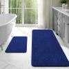 imageOLANLY Bathroom Rugs Sets 2 Piece Soft Absorbent Chenille Bath Mats Area Rug Set NonSlip Quick Dry Machine Washable Bath Mats for Bathroom Home Decor Accessories 30quotx20quot24quotx16quot GreyNavy