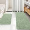 imageOLANLY Bathroom Rugs Sets 2 Piece Soft Absorbent Chenille Bath Mats Area Rug Set NonSlip Quick Dry Machine Washable Bath Mats for Bathroom Home Decor Accessories 30quotx20quot24quotx16quot GreySage Green