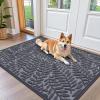 imageOLANLY Door Mat Indoor Outdoor Entrance 295x17 Waterproof AllWeather AllSeason Doormat Sturdy Natural Rubber Stain and Fade Resistant Low Profile Easy Clean Patio Entryway Mat BlackGrey