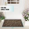 imageOLANLY Door Mat Indoor Outdoor Entrance 295x17 Waterproof AllWeather AllSeason Doormat Sturdy Natural Rubber Stain and Fade Resistant Low Profile Easy Clean Patio Entryway Mat BlackBrown