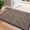 imageOLANLY Door Mat Indoor Outdoor Entrance 295x17 Waterproof AllWeather AllSeason Doormat Sturdy Natural Rubber Stain and Fade Resistant Low Profile Easy Clean Patio Entryway Mat BlackBrown